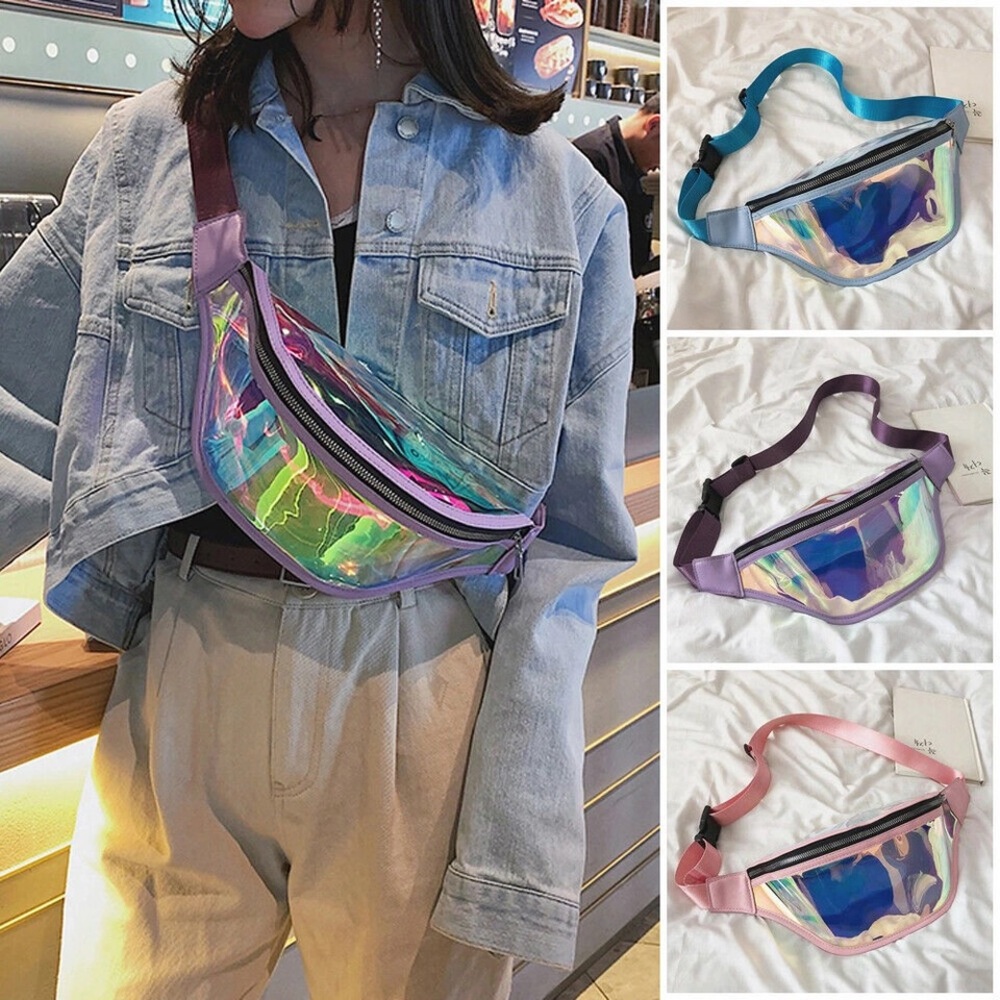 Transparent holographic fanny pack / waist pack - Picture 2 of 6